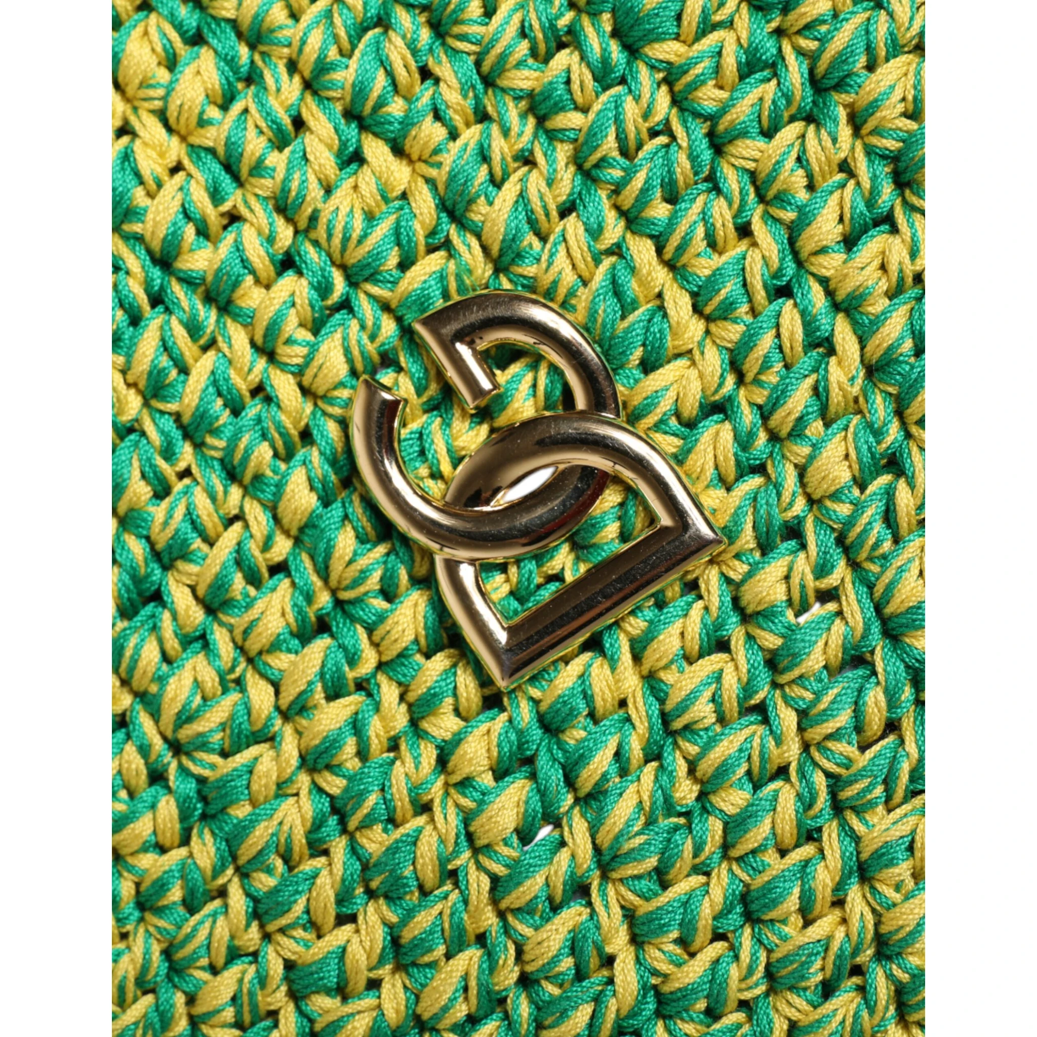 Green Cotton Crochet DG Logo Bucket Hat