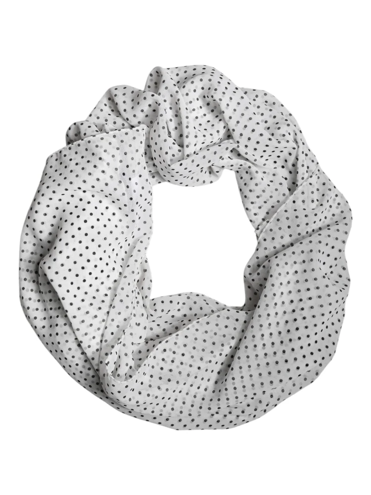 White Polka Dots Polyester Wrap Shawl Scarf alternative