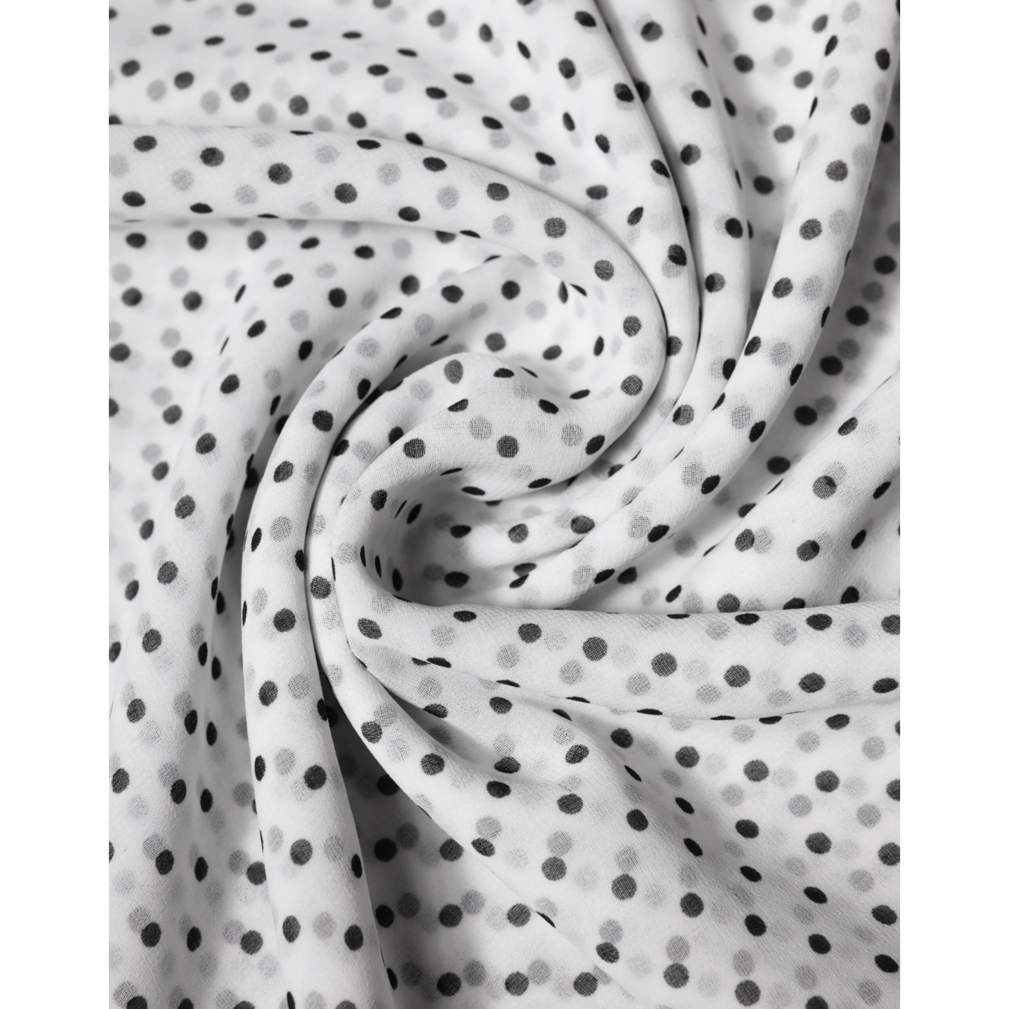 White Polka Dots Polyester Wrap Shawl Scarf