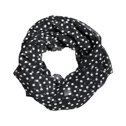 Black Polka Dots Polyester Wrap Shawl Scarf