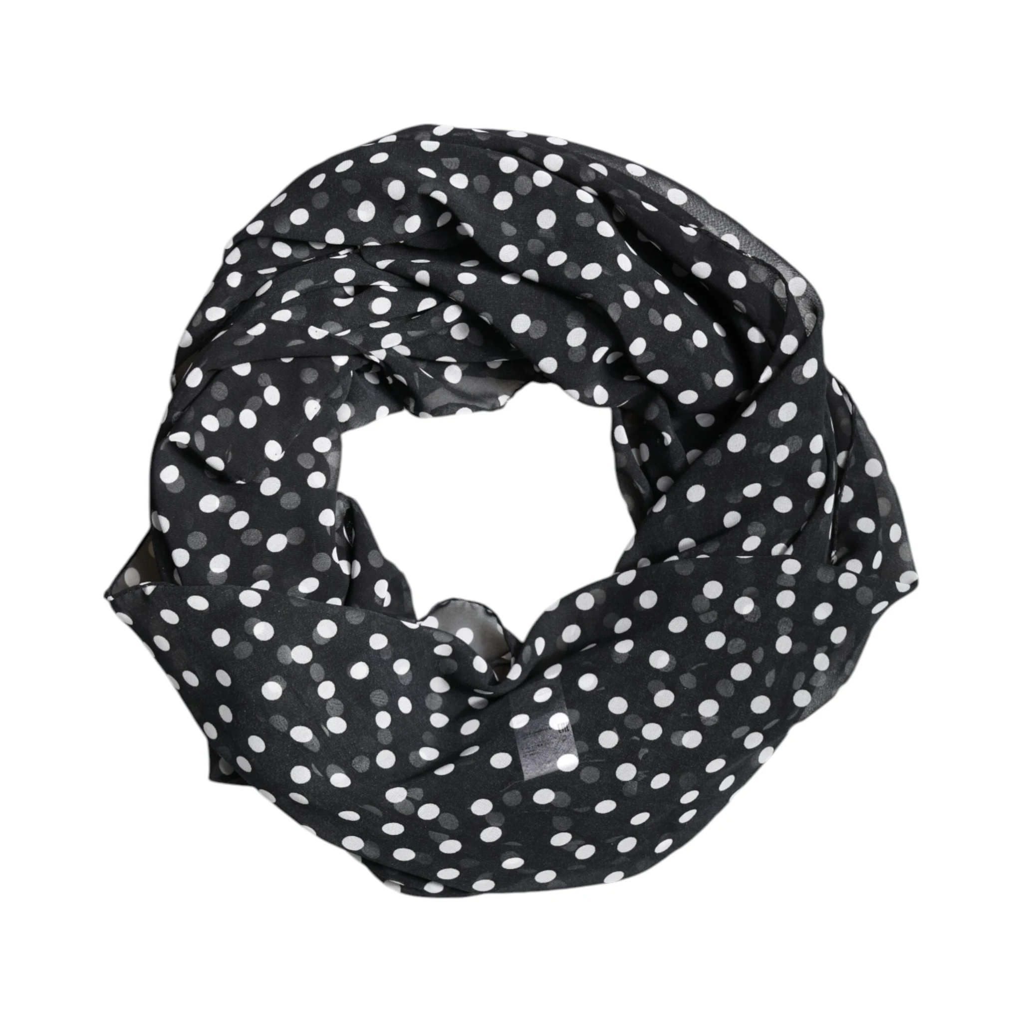 Black Polka Dots Polyester Wrap Shawl Scarf