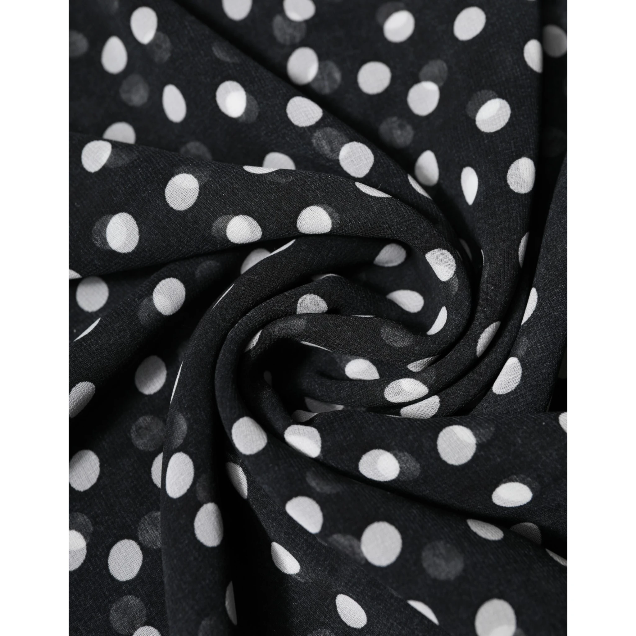 Black Polka Dots Polyester Wrap Shawl Scarf