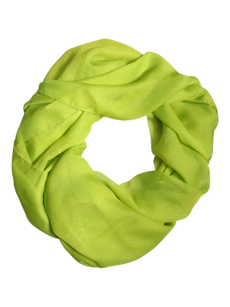 Green Silk Rectangle Wrap Shawl Neck Warmer Scarf