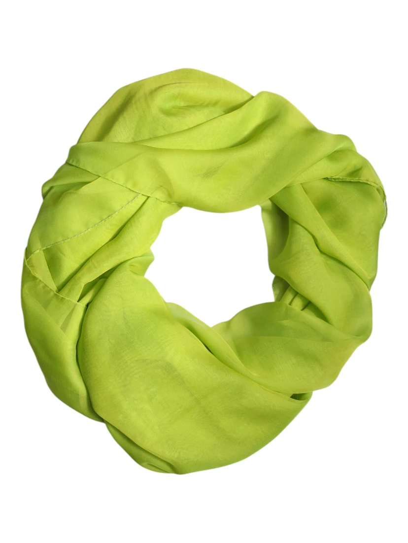 Green Silk Rectangle Wrap Shawl Neck Warmer Scarf