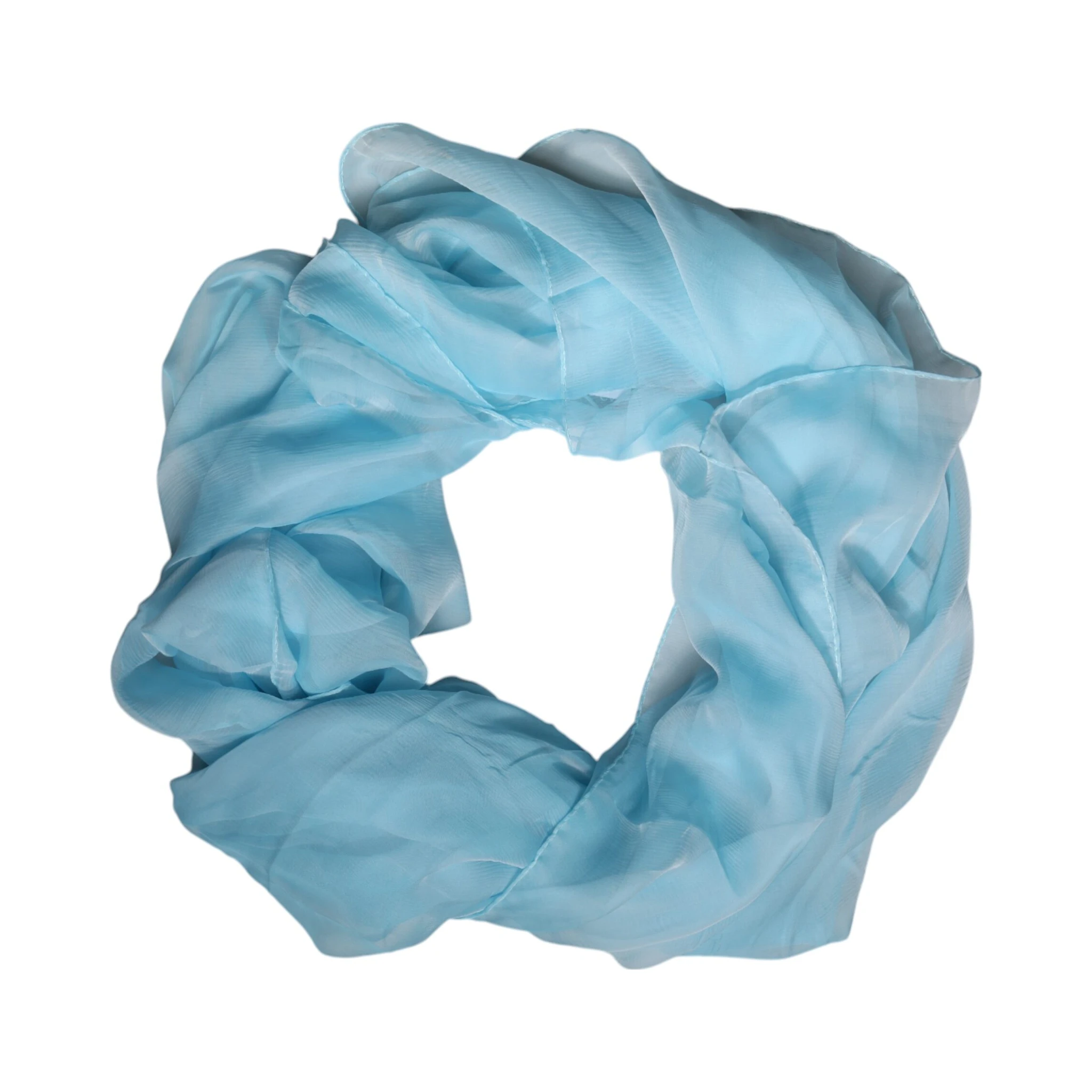 Light Blue Silk Rectangle Wrap Shawl Scarf