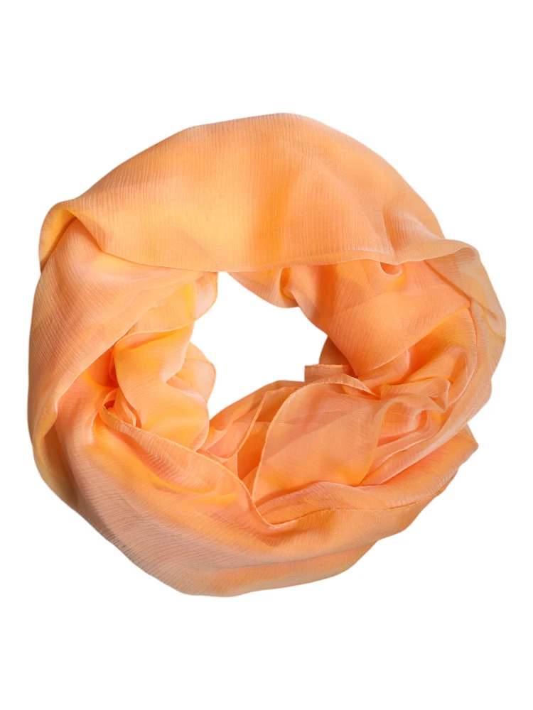 Orange Silk Rectangle Wrap Shawl Scarf