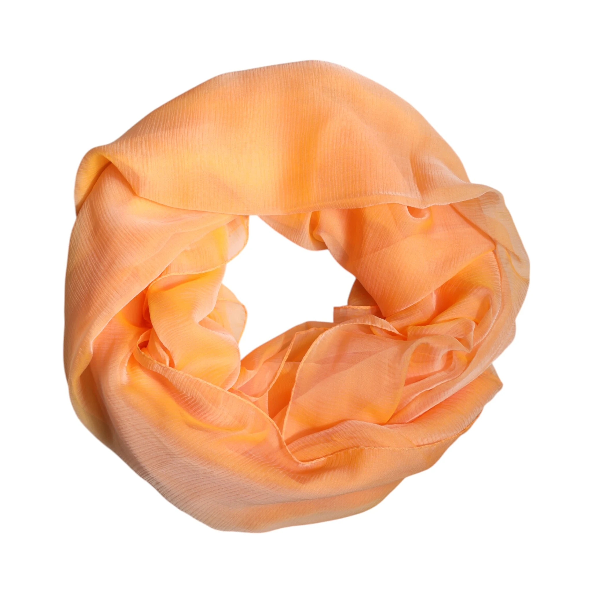 Orange Silk Rectangle Wrap Shawl Scarf