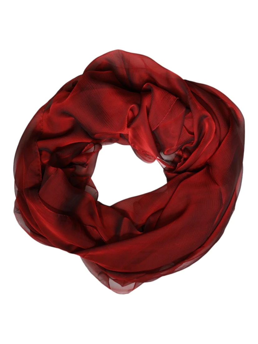 Red Silk Rectangle Women Wrap Shawl Scarf