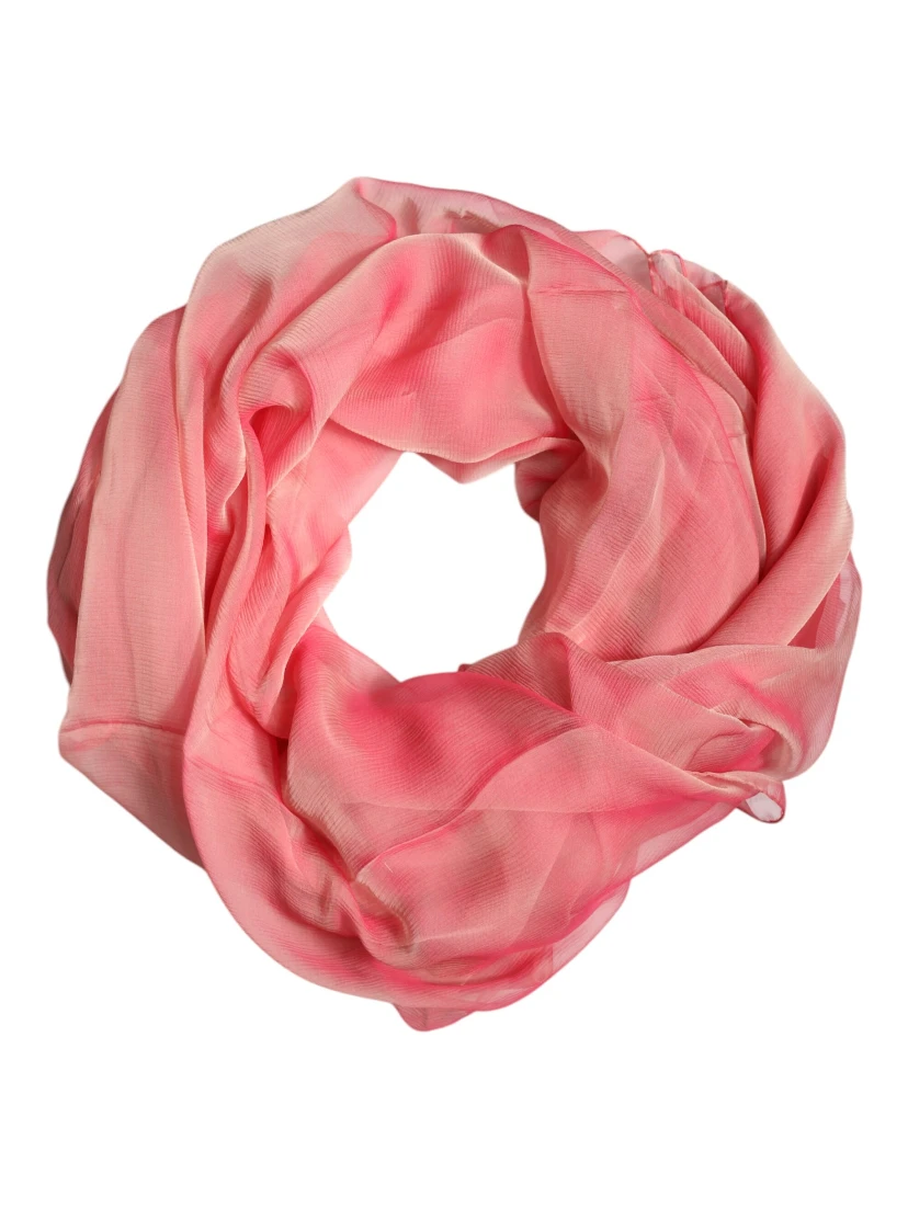Pink Silk Rectangle Women Wrap Shawl Scarf