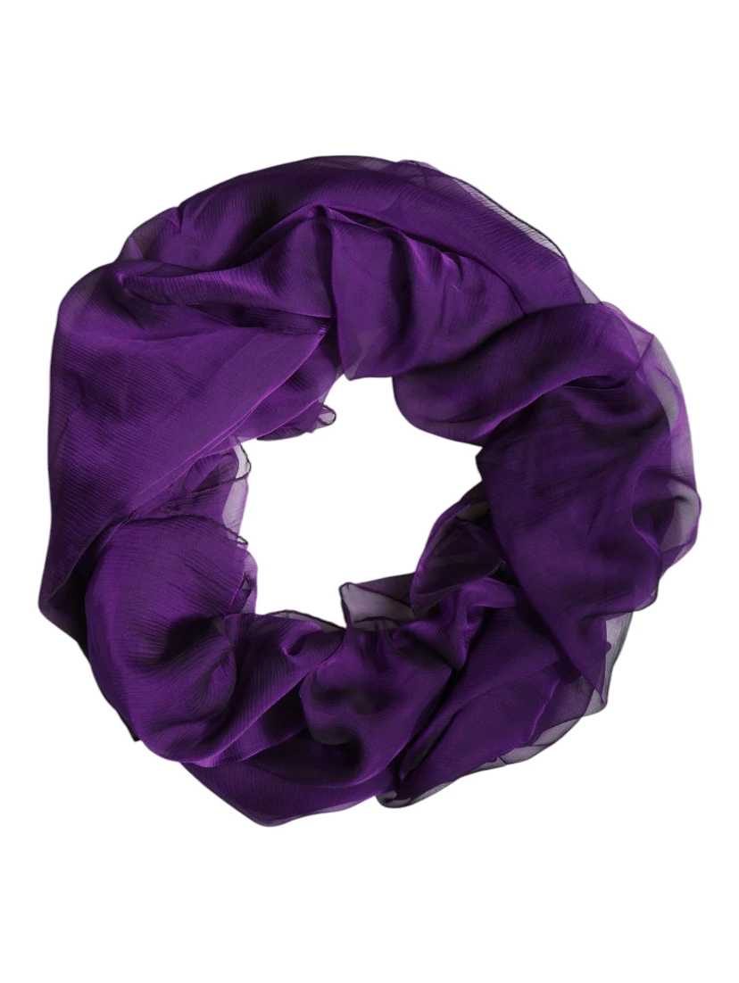Purple Silk Rectangle Wrap Shawl Scarf