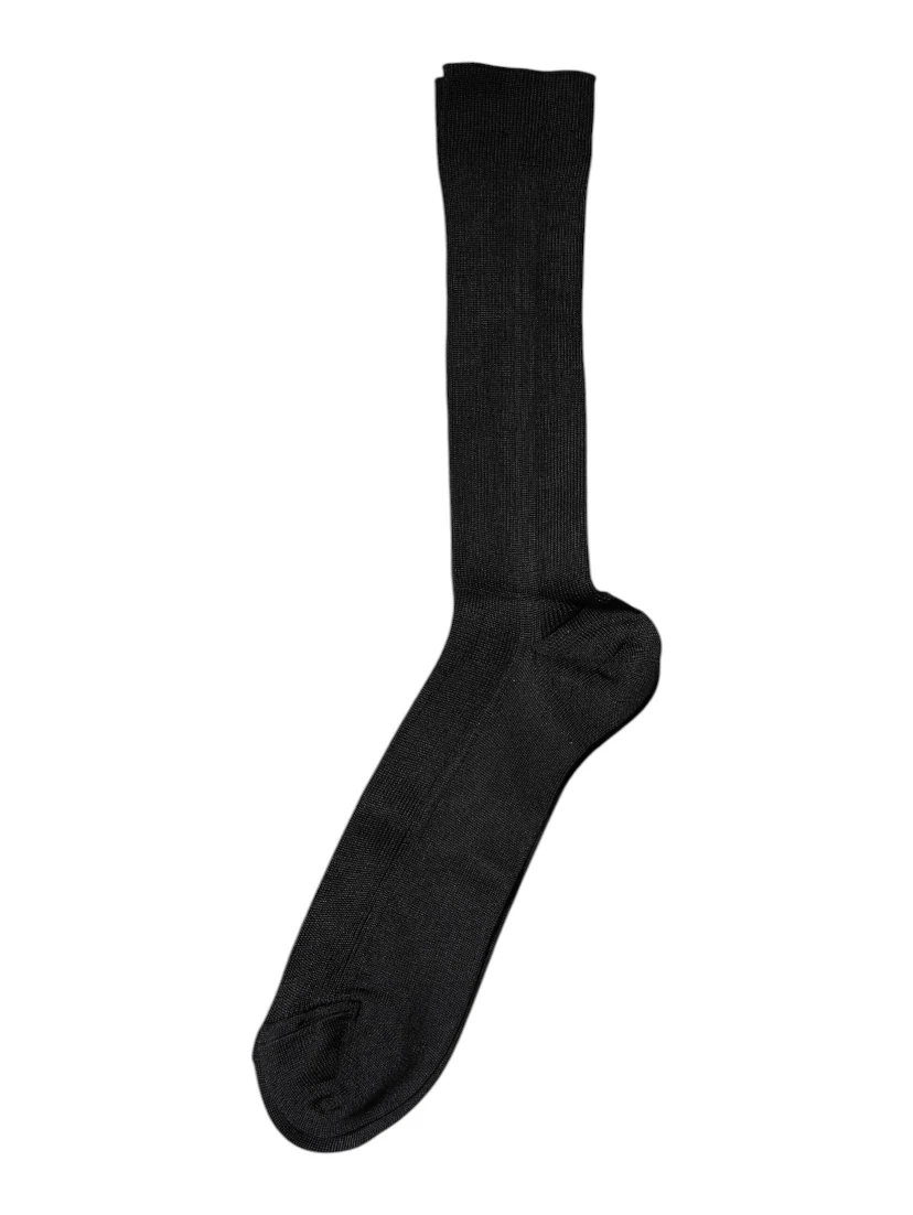 Black Cotton DG Logo Mid Calf Men Socks