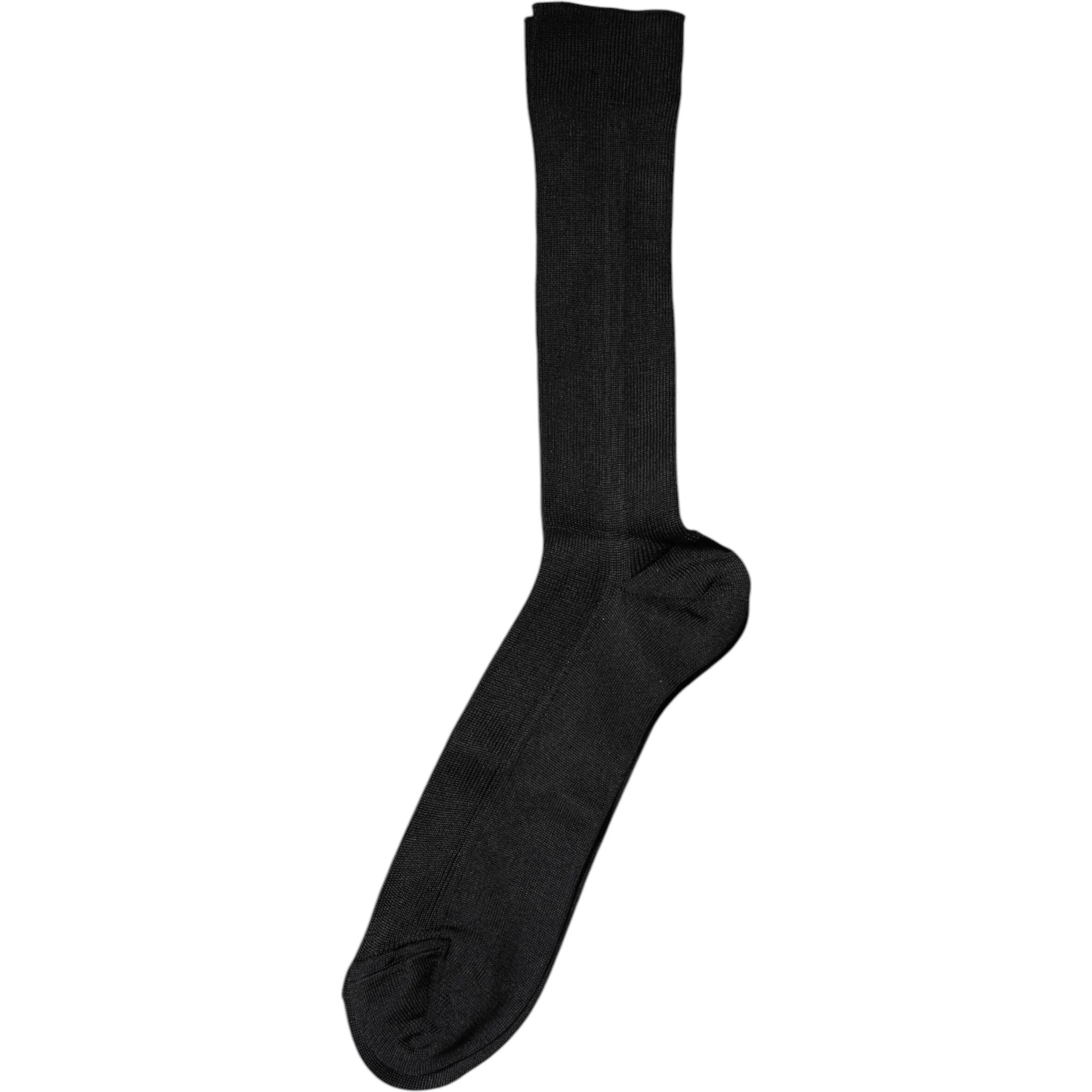 Black Cotton DG Logo Mid Calf Men Socks