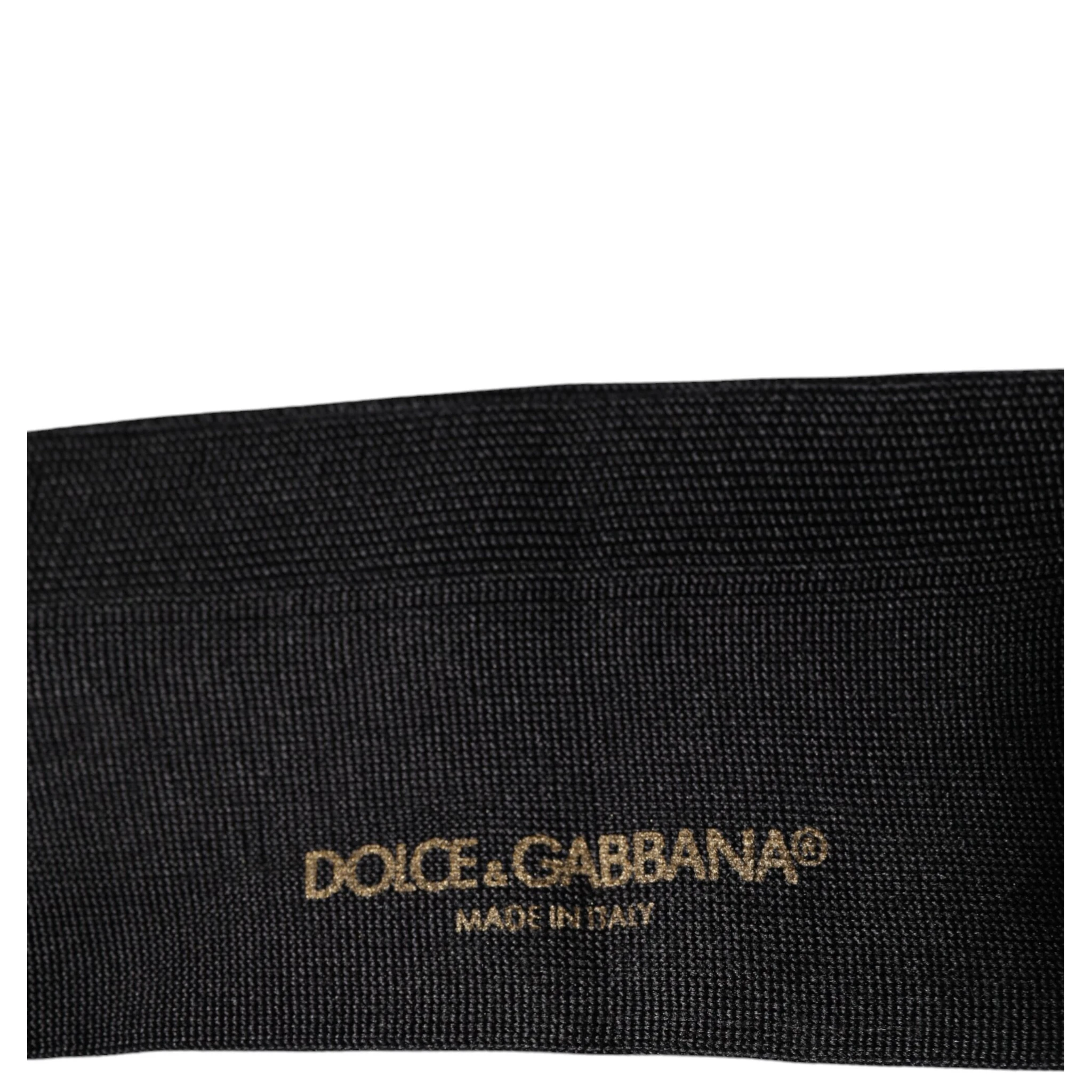 Black Cotton DG Logo Mid Calf Men Socks