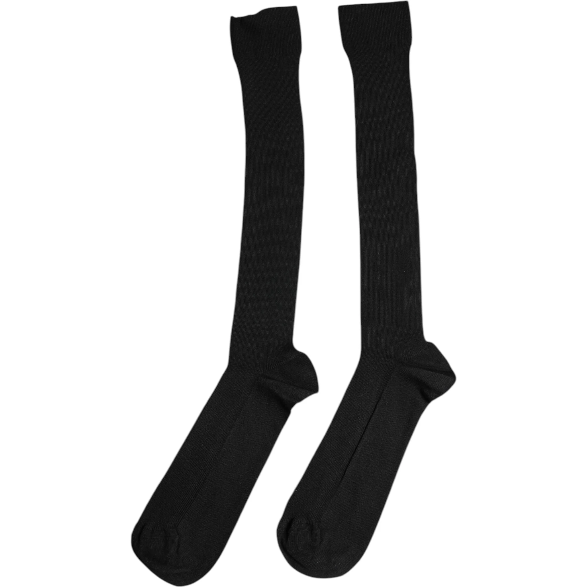 Black Viscose Logo Over The Calf Socks
