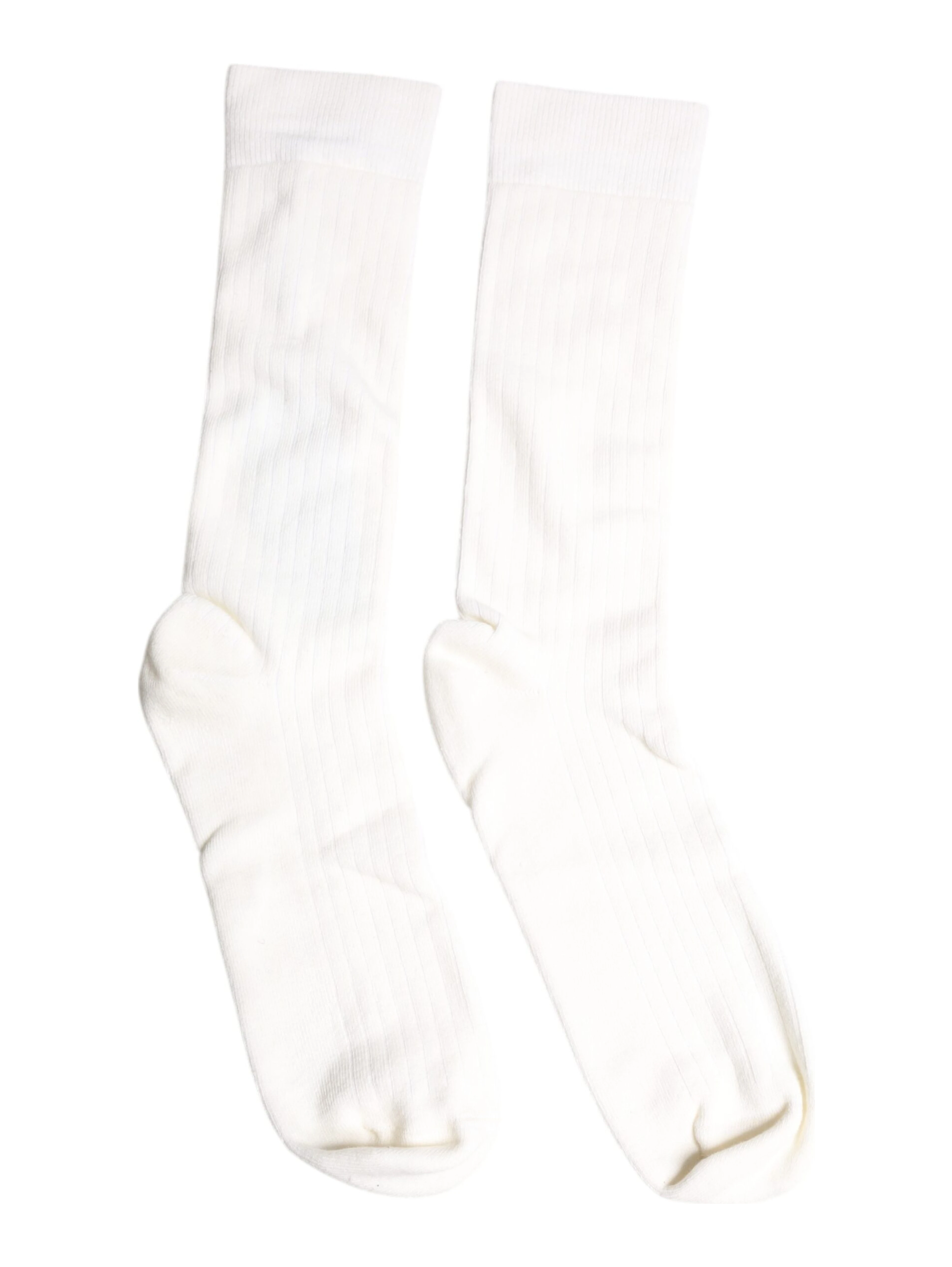 White Cotton Solid Mid Calf Men Socks