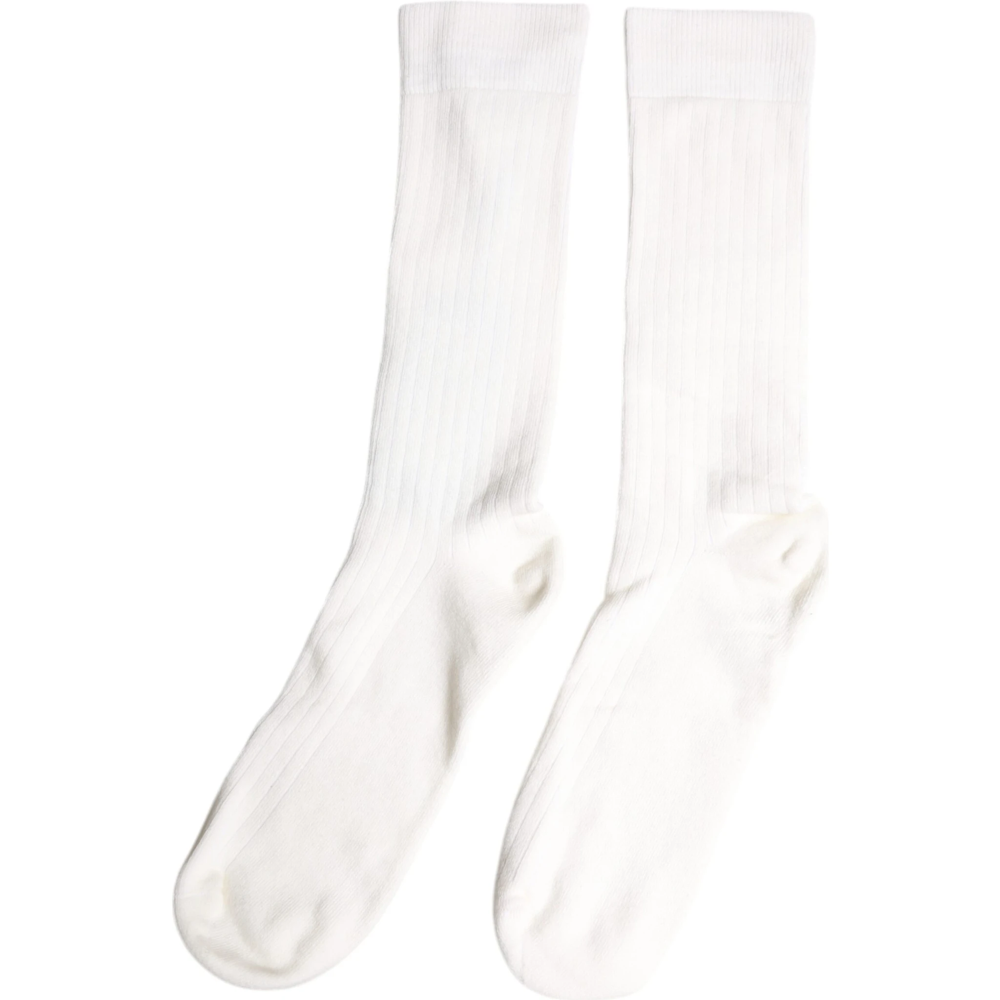 White Cotton Solid Mid Calf Men Socks