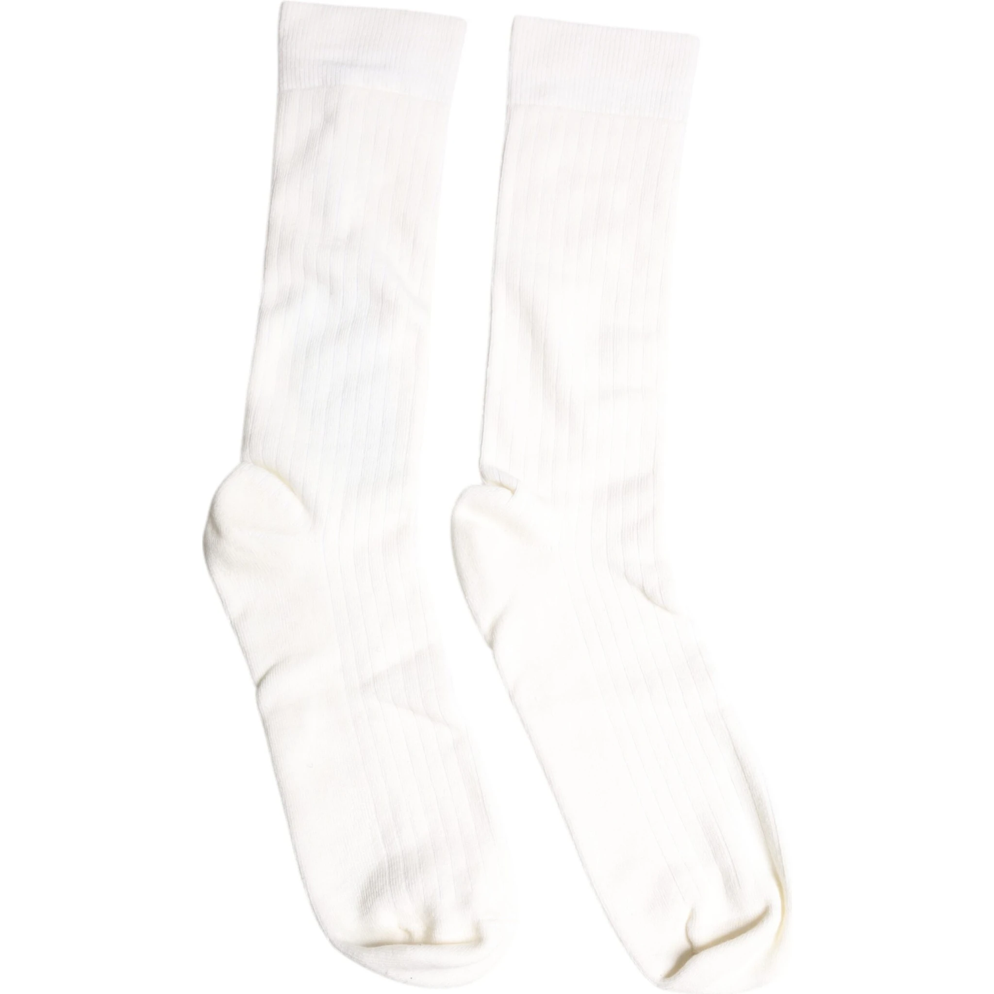 White Cotton Solid Mid Calf Men Socks