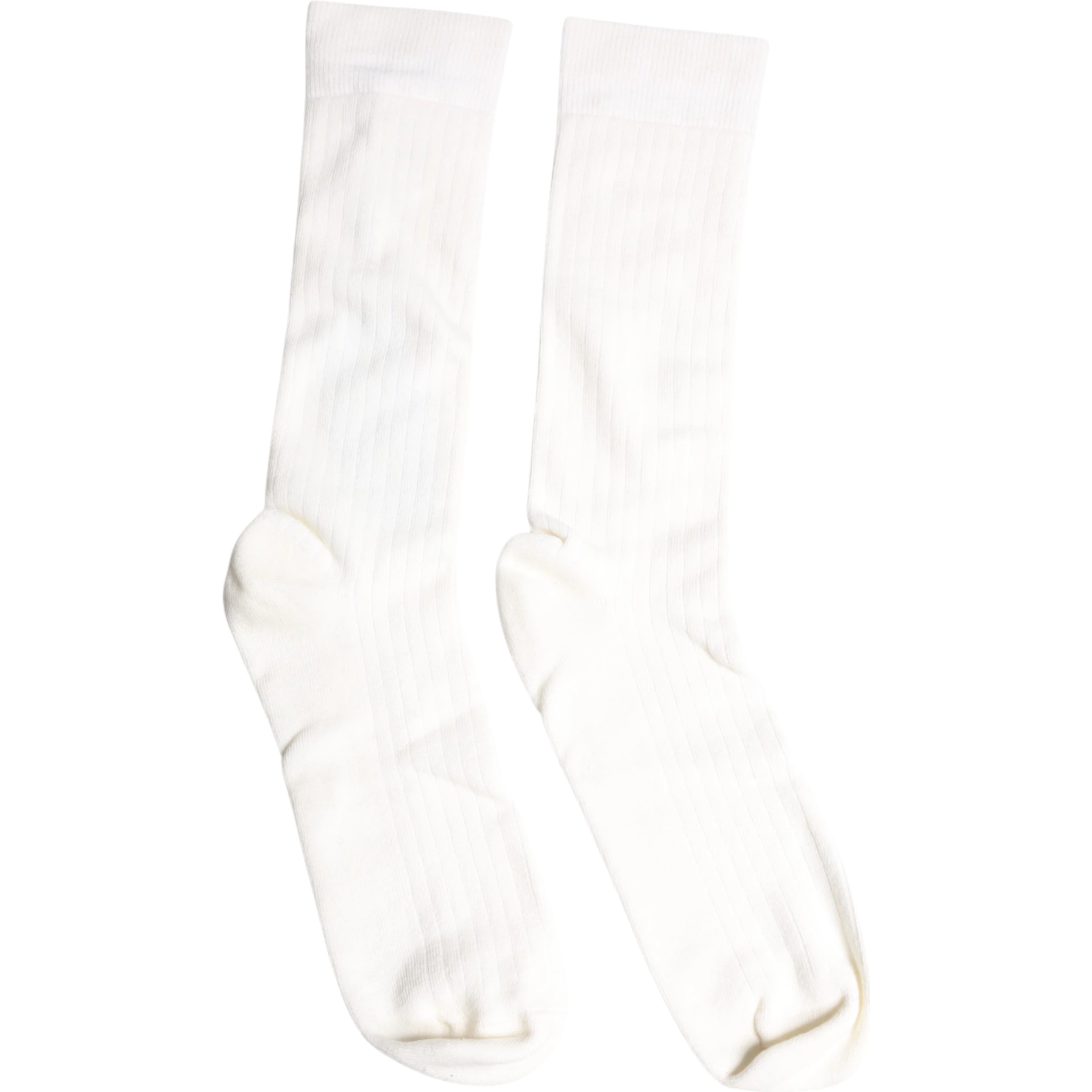 White Cotton Solid Mid Calf Men Socks
