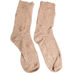Beige Solid Stretch Mid Calf Men Socks
