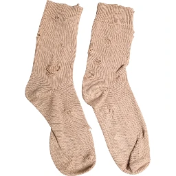 Beige Solid Stretch Mid Calf Men Socks