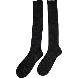 Black DG Logo Print Over The Calf Socks