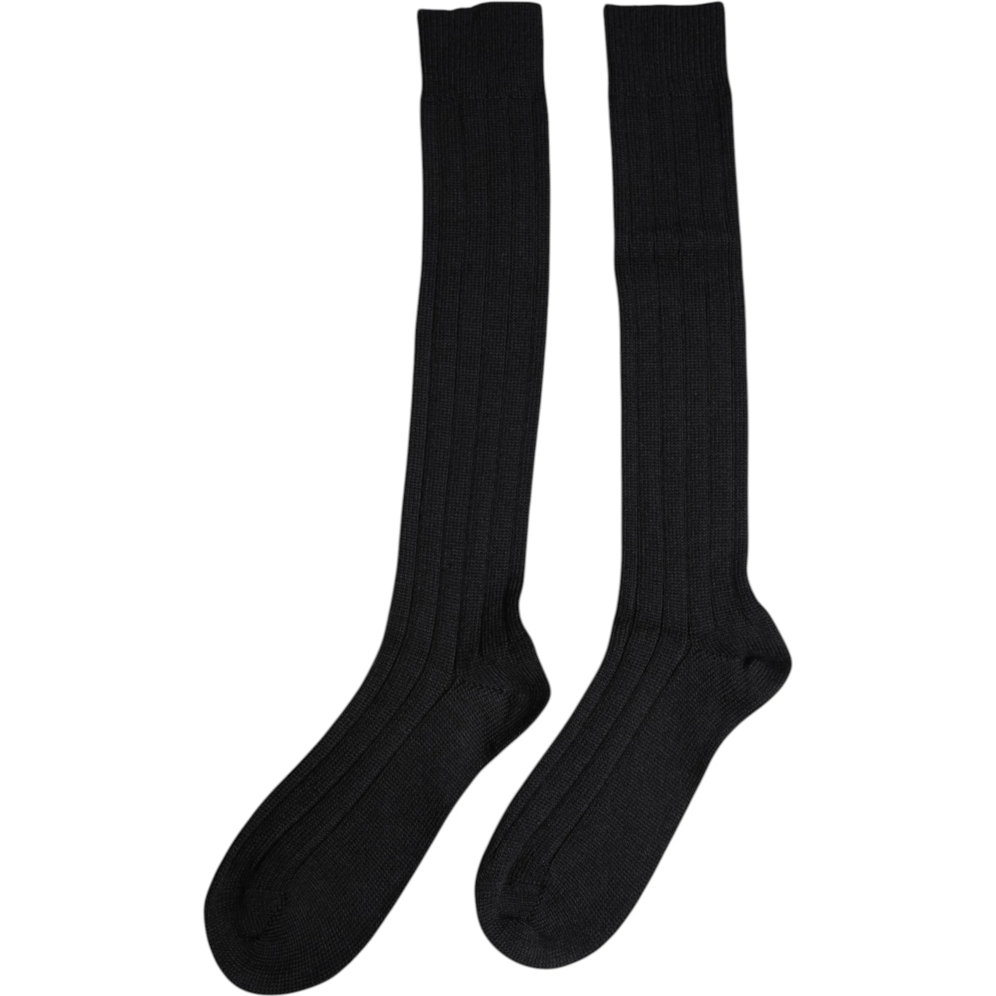 Black DG Logo Print Over The Calf Socks