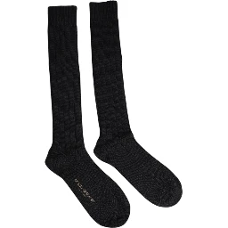 Black DG Logo Print Over The Calf Socks