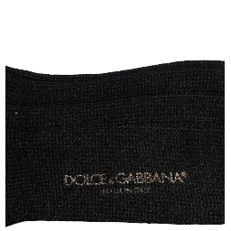 Black DG Logo Print Over The Calf Socks