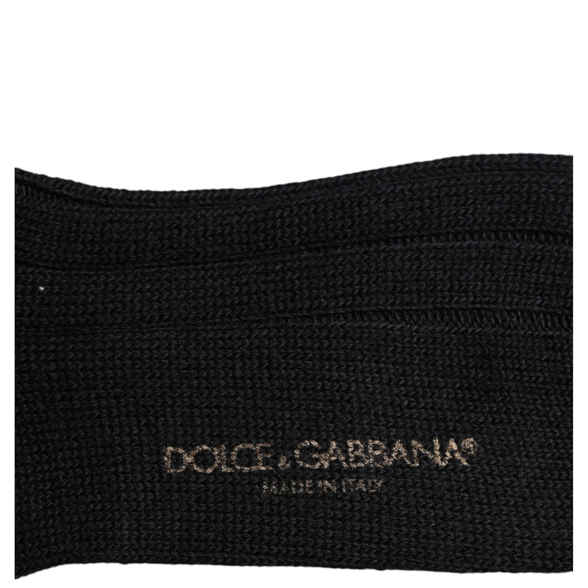 Black DG Logo Print Over The Calf Socks