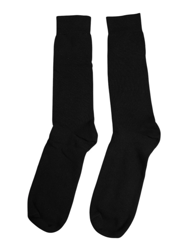 Black Solid Cotton Mid Calf Men Socks alternative