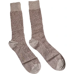 Brown Solid DG Logo Mid Calf Men Socks