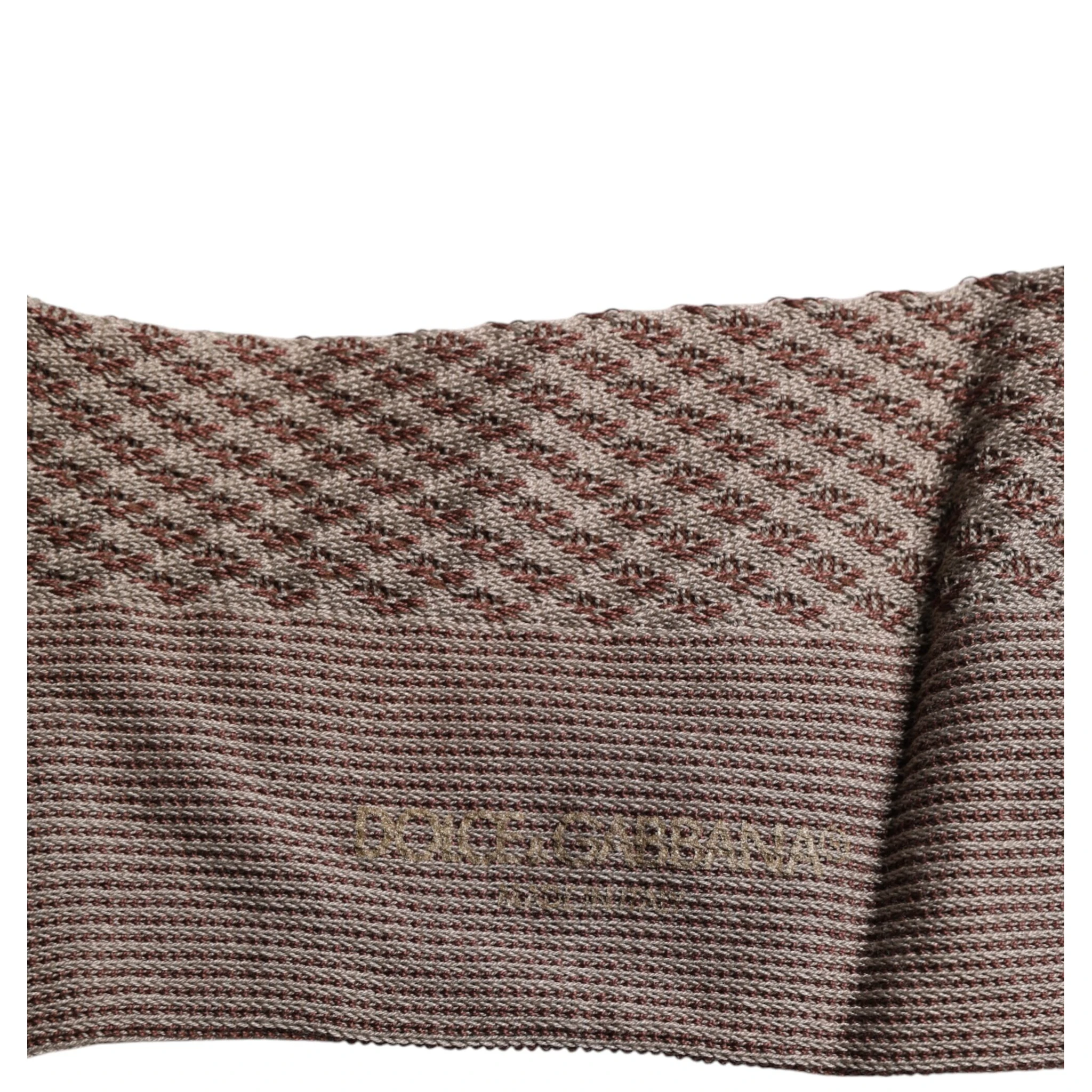 Brown Solid DG Logo Mid Calf Men Socks