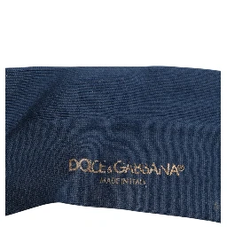 Blue Cotton DG Logo Over The Calf Socks