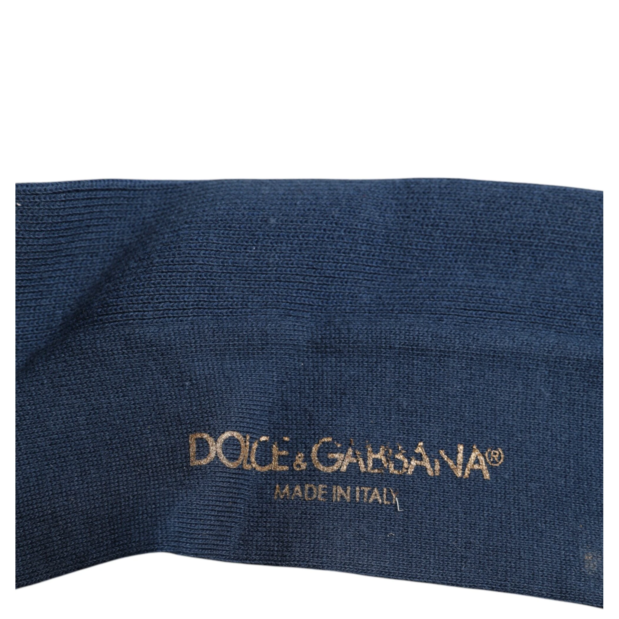 Blue Cotton DG Logo Over The Calf Socks