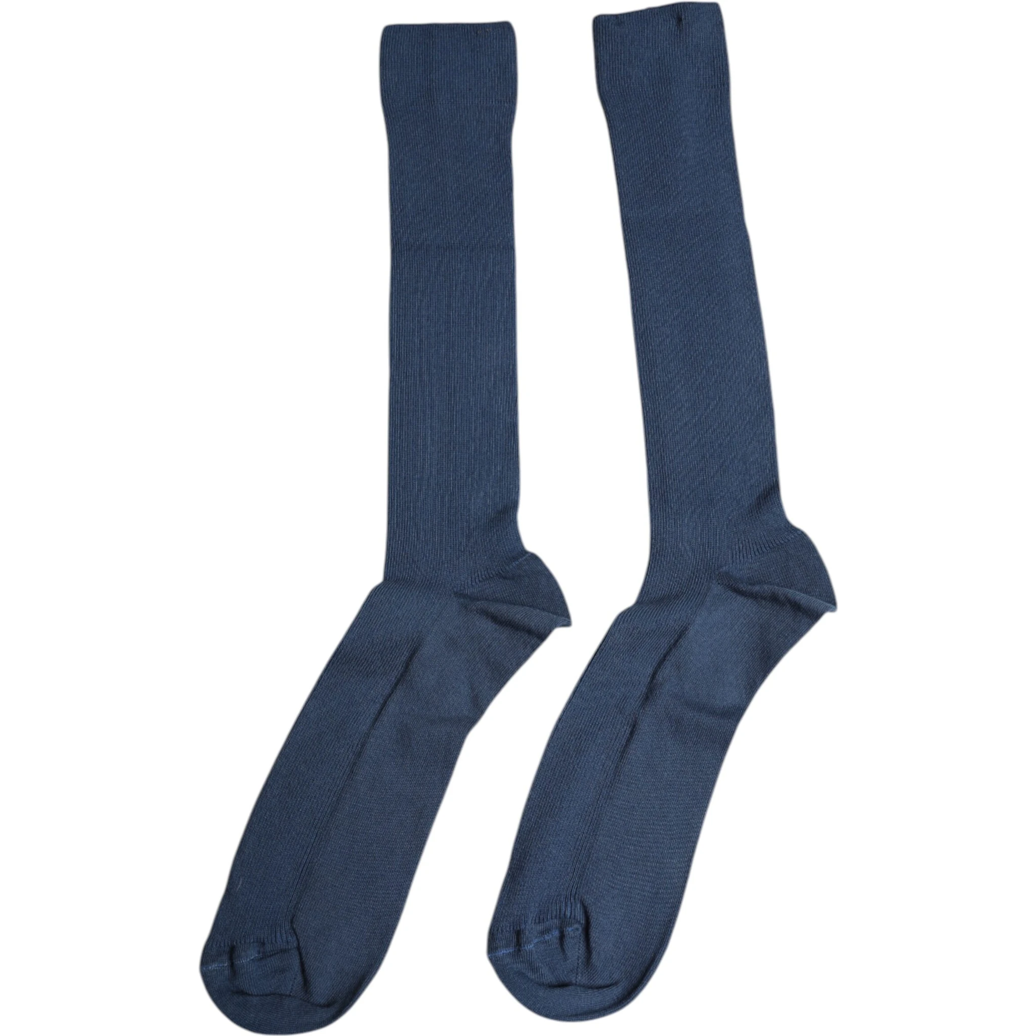 Blue Cotton DG Logo Over The Calf Socks