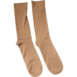 Brown Solid Cotton Mid Calf Men Socks