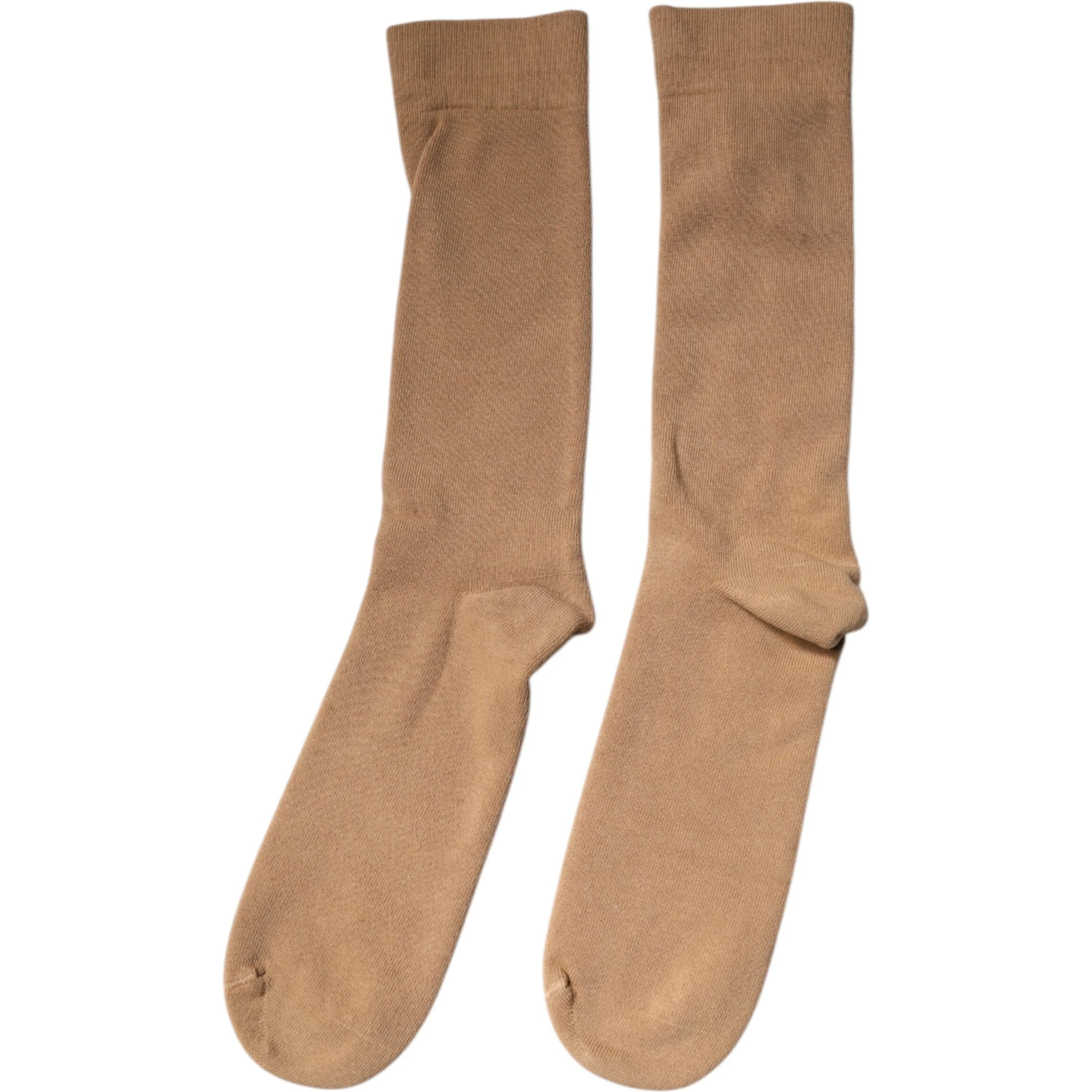 Brown Solid Cotton Mid Calf Men Socks