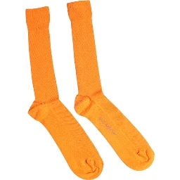 Orange Cotton Logo Over The Calf Socks