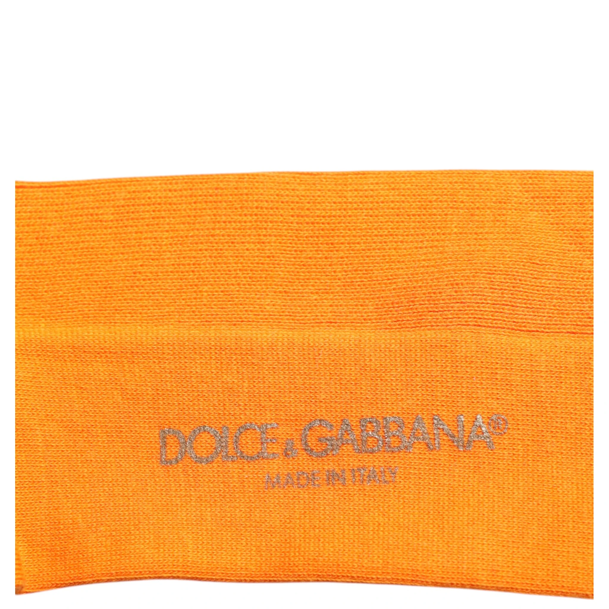 Orange Cotton Logo Over The Calf Socks