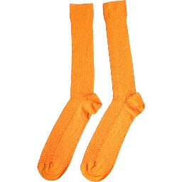 Orange Cotton Logo Over The Calf Socks