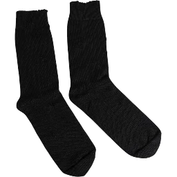 Black Solid Stretch Mid Calf Men Socks
