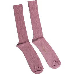 Rose Pink Cotton Over The Calf Socks