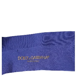 Purple Cotton Logo Over The Calf Socks