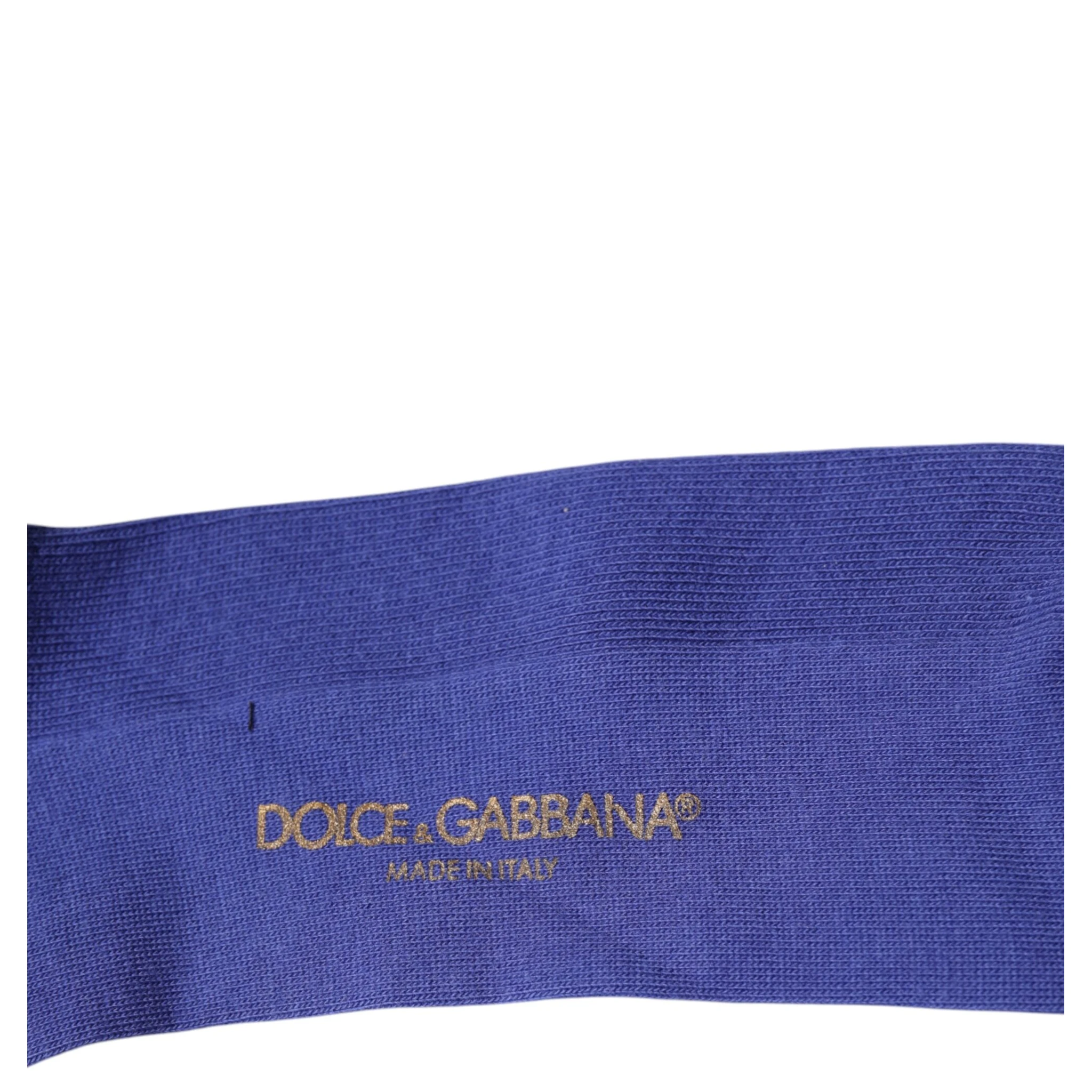 Purple Cotton Logo Over The Calf Socks