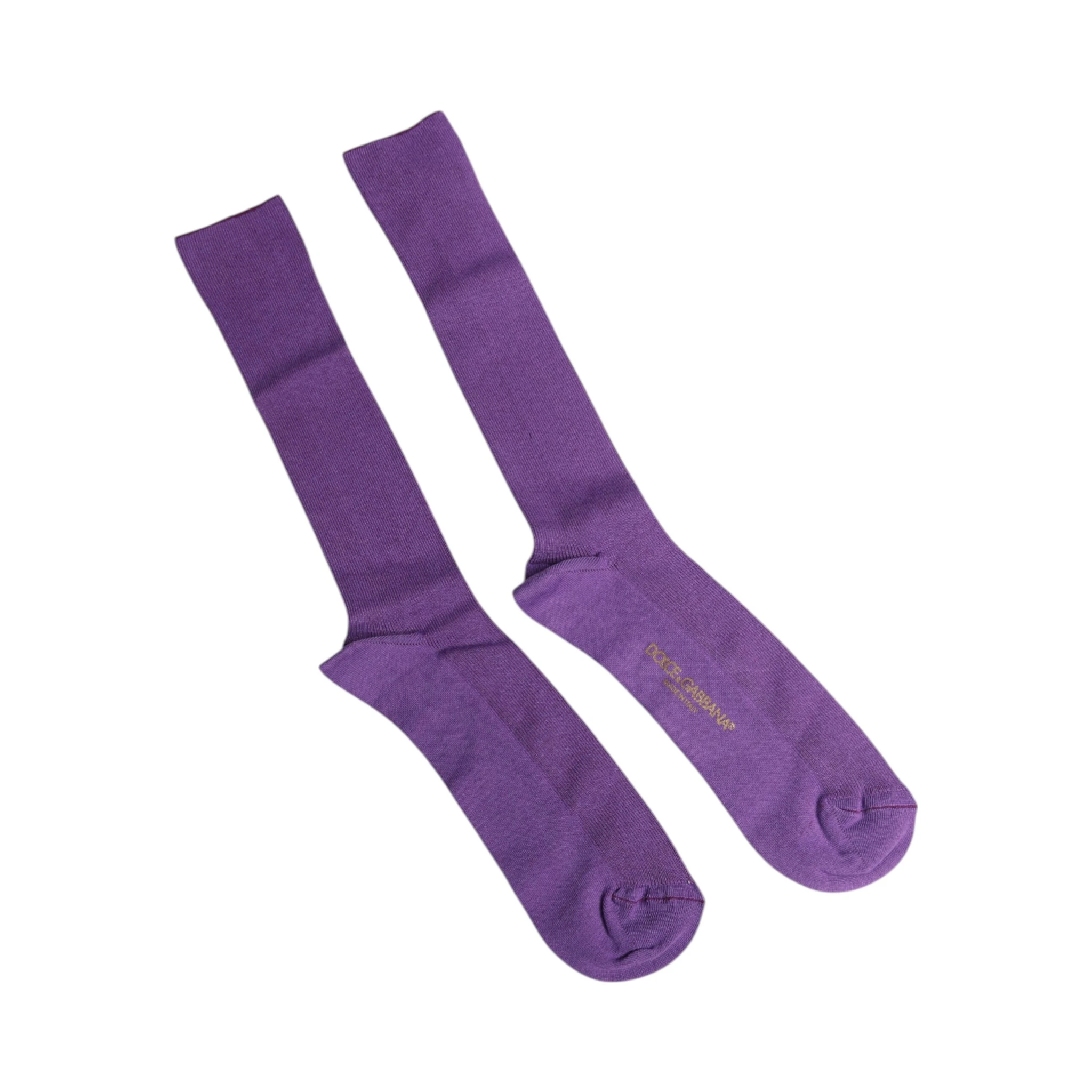 Purple Cotton Logo Over The Calf Socks
