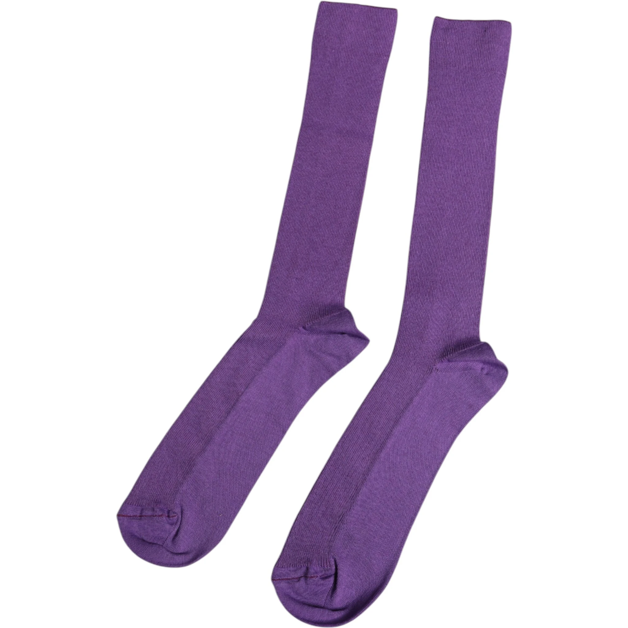Purple Cotton Logo Over The Calf Socks