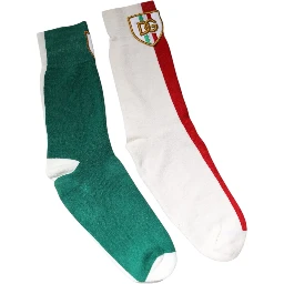 Multicolor Cotton DG Logo Patch Mid Calf Socks