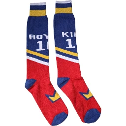 Multicolor Printed Cotton Over Calf Socks