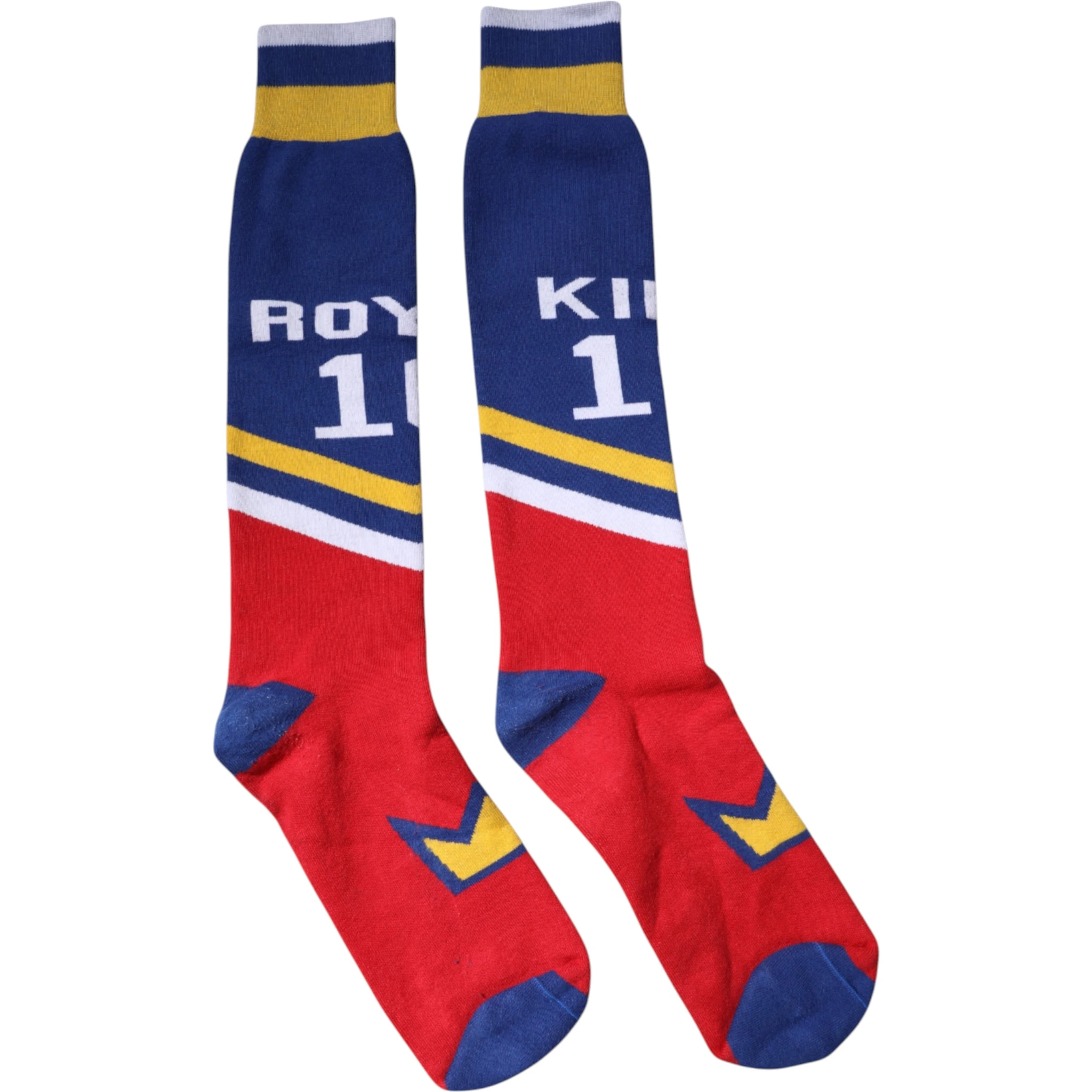 Multicolor Printed Cotton Over Calf Socks