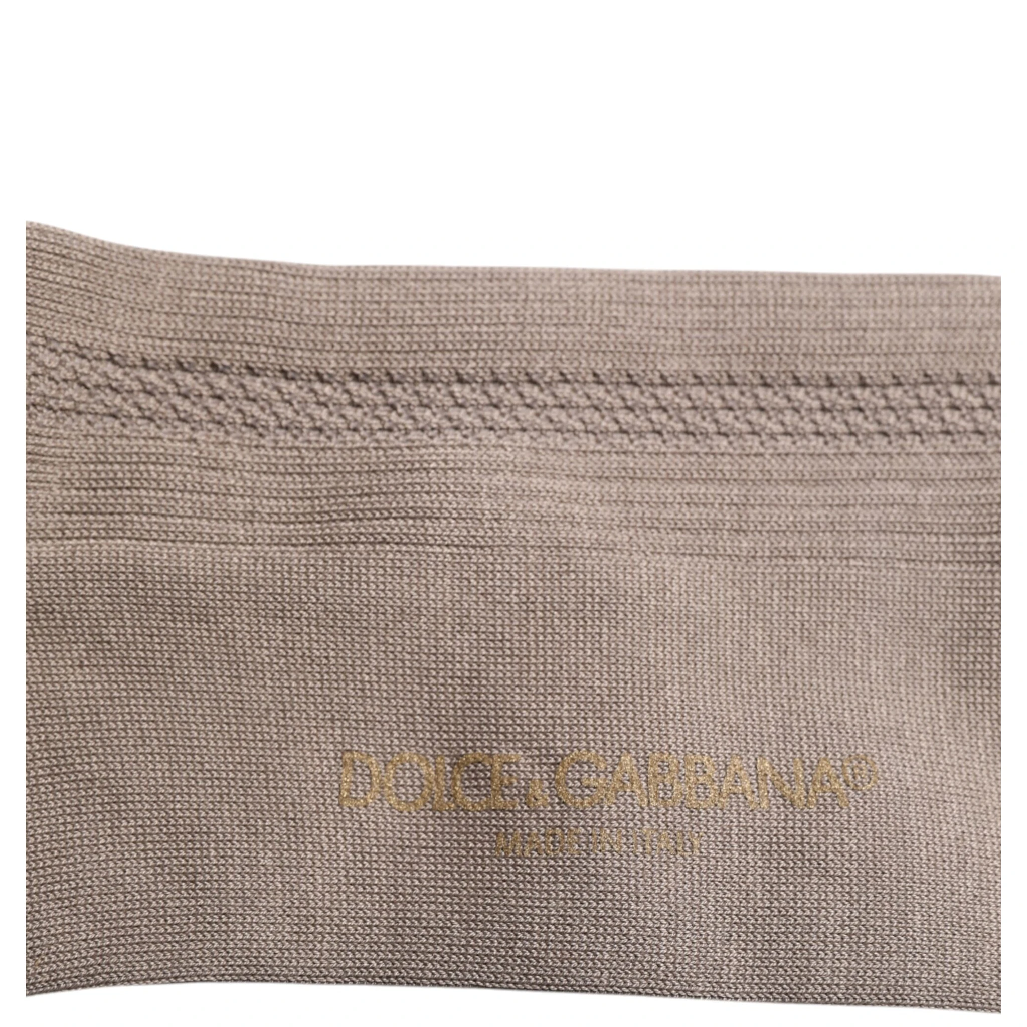 Brown Cotton Stretch Logo Over Calf Socks